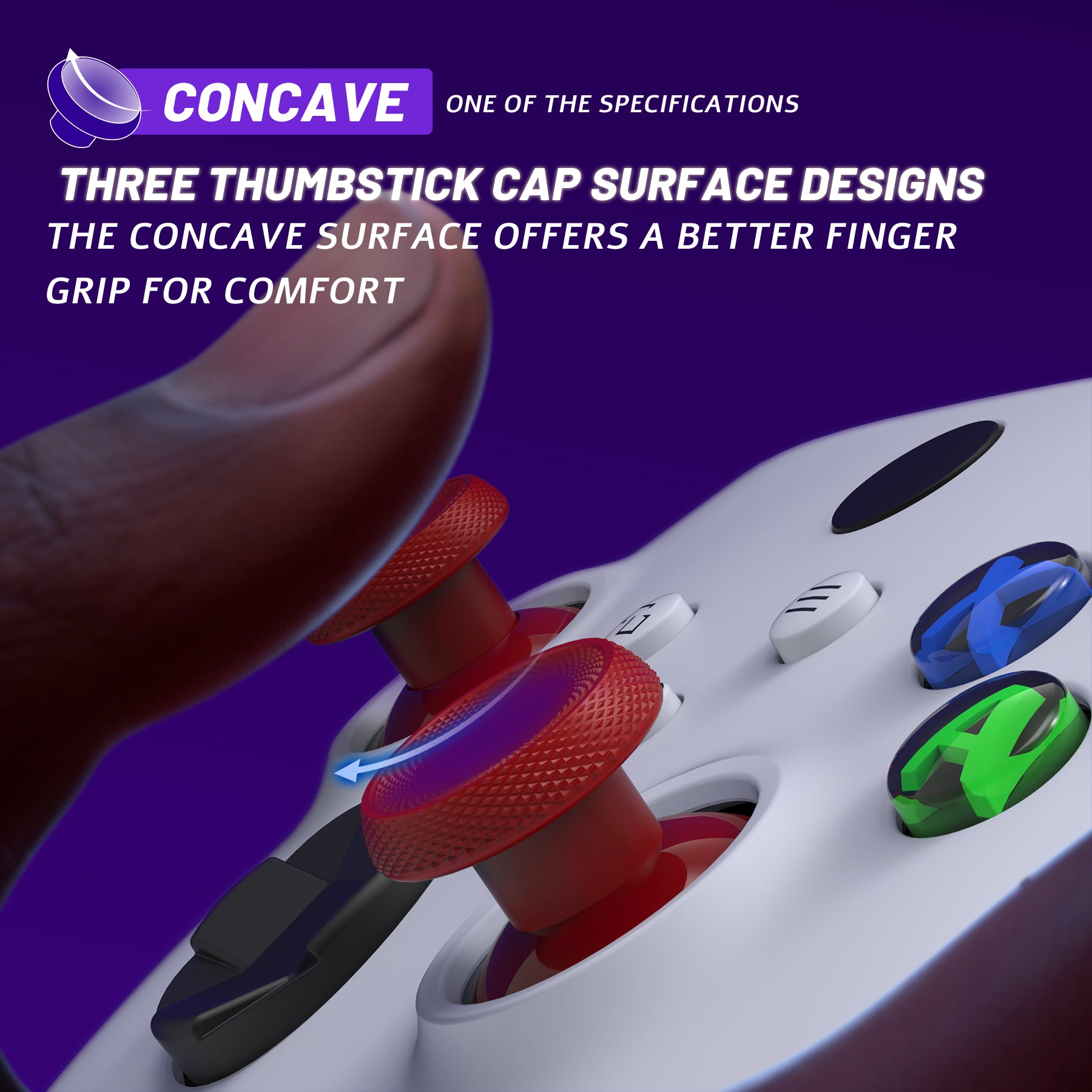 eXtremeRate ThumbsGear V3 Interchangeable Thumbsticks for Xbox Core Controller - 4 Height Adjustable Convex & Concave Grip Joysticks Compatible with Xbox One S/X/Elite & Nintendo Switch Pro Controller (Carmine Red VRVX3M004) - Perfect for Gaming, FPS, Racing & Action Games