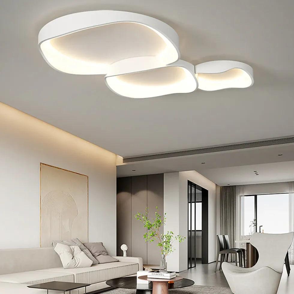 Modern White LED Ceiling Light with Circular Design - Energy Efficient Lighting for Bedroom, Living Room & Kitchen