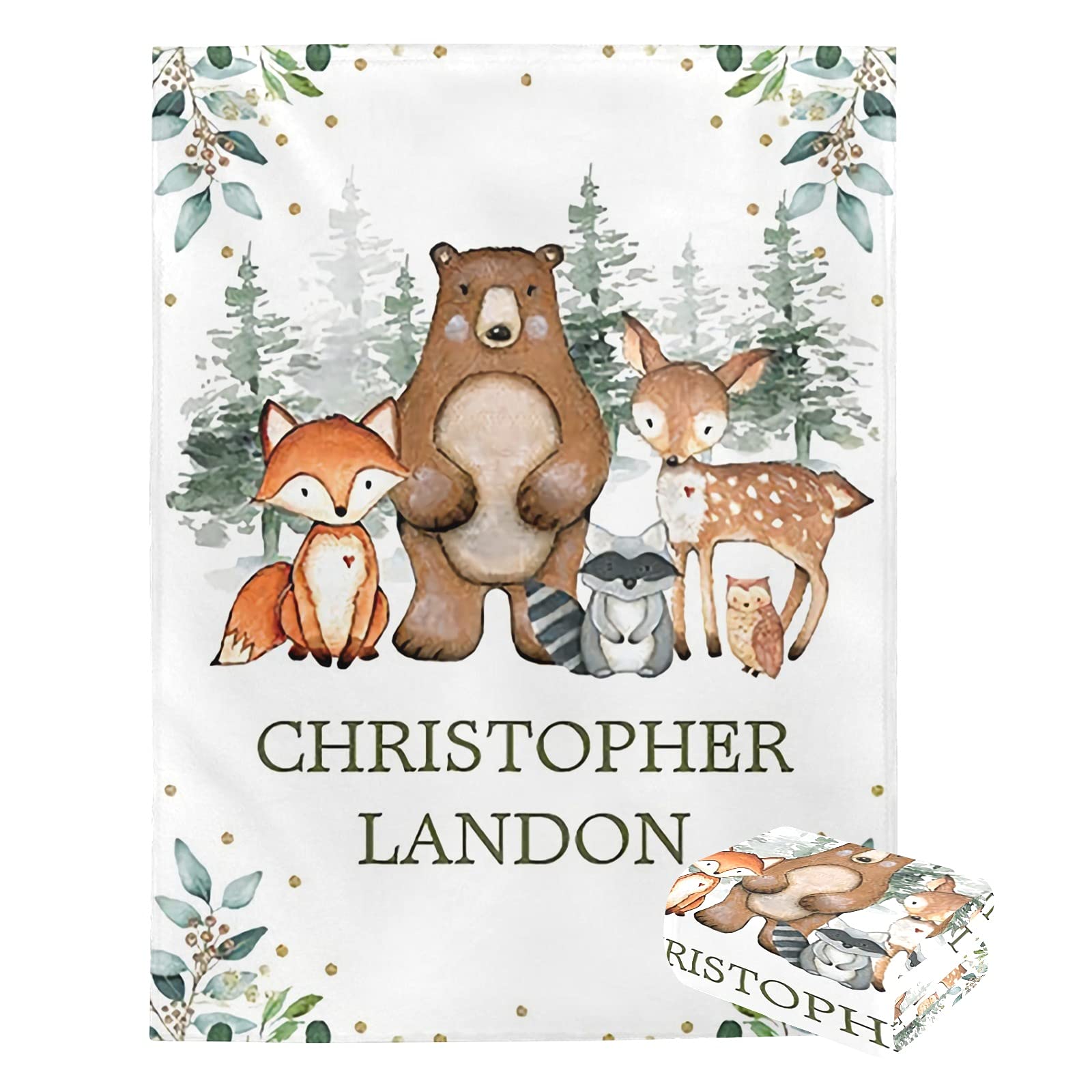Custom Personalized Baby Blanket with Name & Animal Designs - Super Soft Newborn Blanket for Boys & Girls | Neutral Nursery Decor | Perfect Baby Shower Gift & Cozy Nursery Essential