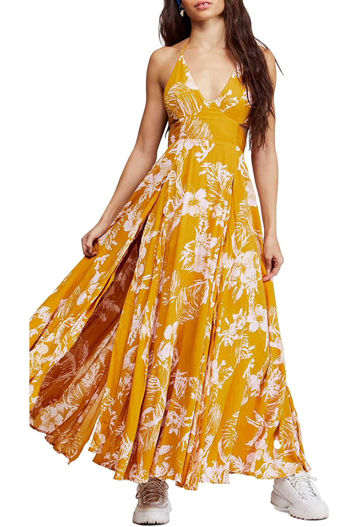 Free People Lille Printed Maxi Dress - Boho Floral Long Sleeve Flowy Summer Dress for Women | Perfect for Beach Vacations, Music Festivals & Casual Outings