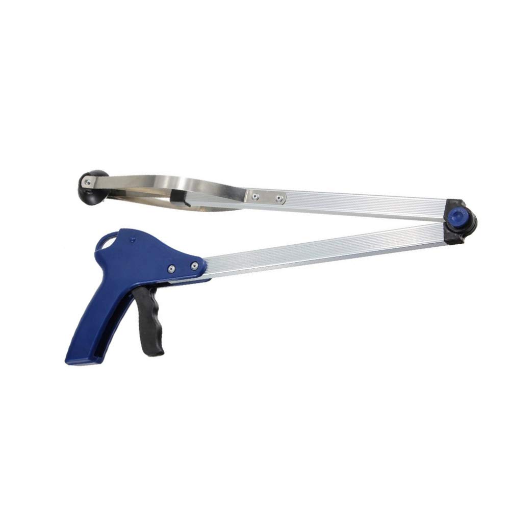 Foldable 83cm Long Reach Grabber Tool - Mobility Aid for Trash Pickup, Litter Collection & Reaching Assistance (Blue) | Ideal for Elderly, Disabled & Outdoor Cleaning