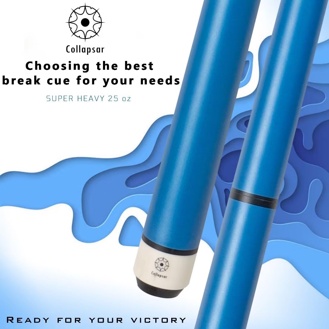 Collapsar Heavy Hitter Jump Break Cue - 25oz 3-Piece Pool Cue with 14mm Phenolic Tip - Professional Billiard Stick for Power Breaks & Jump Shots in Tournaments