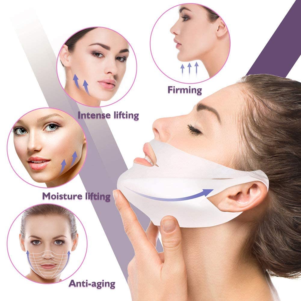 APURK V-Shape Facial Slimming Gel Mask - Double Chin Reducer & Contour Lifting Treatment for Women & Men | Firming, Moisturizing & Skin Tightening | Face Care for Shaping & Anti-Aging | Perfect for Daily Skincare Routine & Spa Night (1 Pack)