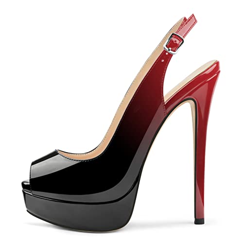 Slingback Red Black