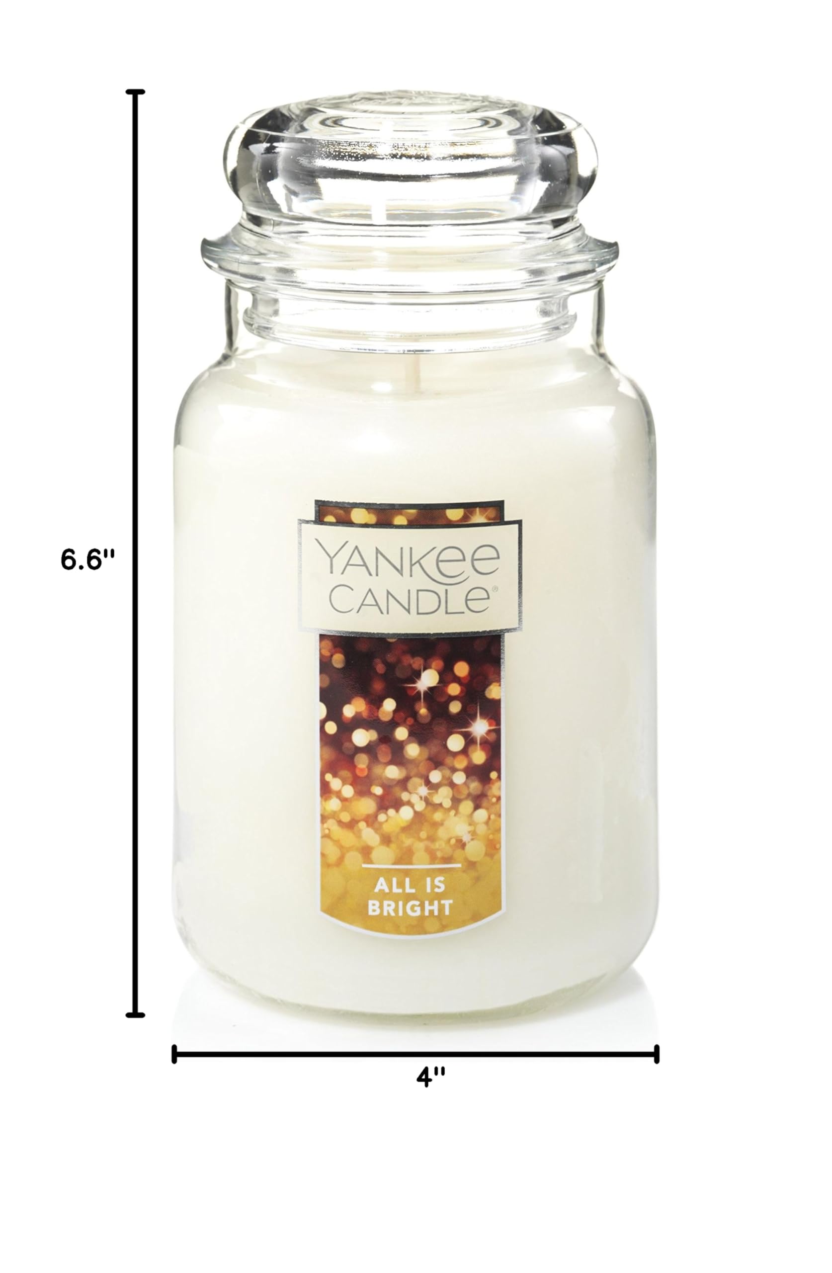 Yankee Candle All is Bright Scented Large Jar Candle - 22oz Classic Single Wick, 110+ Hours Burn Time | Holiday Home Decor, Christmas Gift, Cozy Winter Ambiance