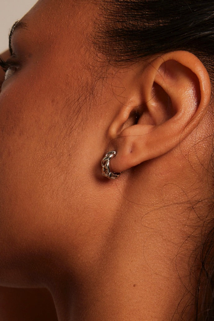 Elegant Rhodium Chain Hoop Earrings for Women - Perfect for Parties, Weddings & Everyday Wear