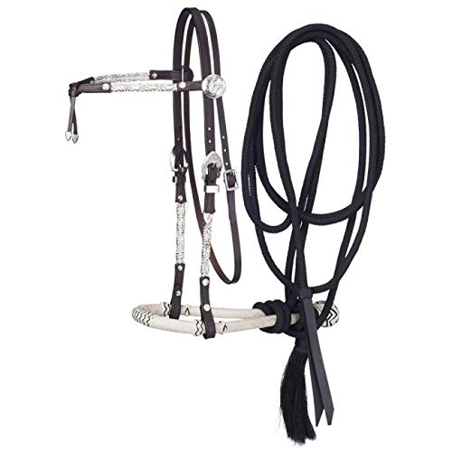 Showman Royal King Futurity Brow Bosal & Mecate Set - Dark Oil Finish - Premium Horse Training Gear for Western Riding and Ranch Work