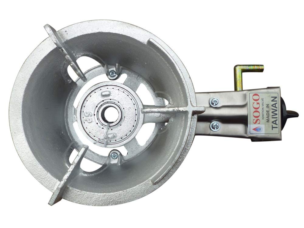 Portable High-Pressure Propane Cast Iron Wok Stove Burner with Igniter - Compact & Powerful Outdoor Cooking for Camping, Backpacking & Home Use