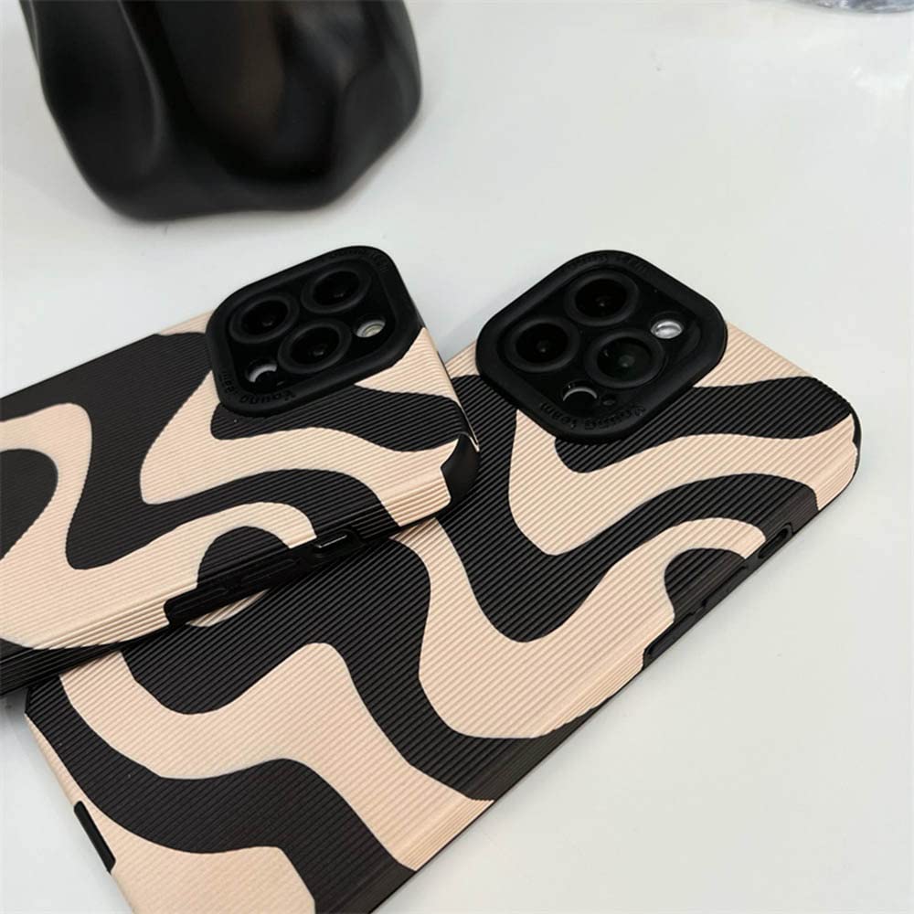 Ownest Fashion Zebra Stripes Soft Silicone Case for iPhone 15 Plus - Cute Protective Phone Cover for Women & Girls | Perfect for Everyday Use, Work & Travel
