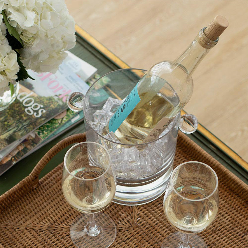 Caspari Clear Acrylic Ice Bucket - Elegant & Durable for Cocktails, Parties & Home Bar Decor