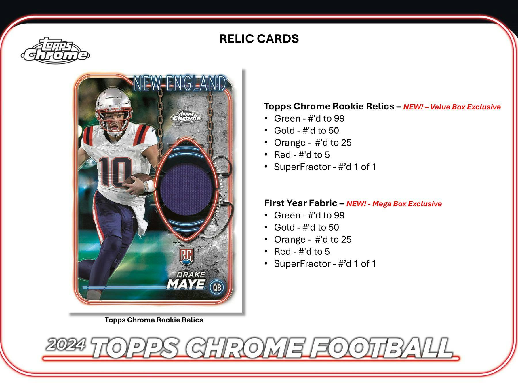 2024 Topps Chrome Football Mega Box - Premium Trading Cards for NFL Fans & Collectors - Perfect for Gifts, Investments, and Fantasy Football Enthusiasts