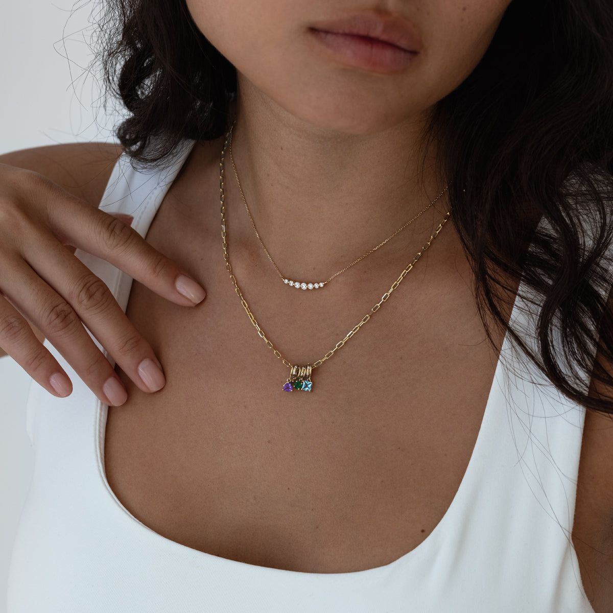 Birthstone Charms Necklace - Personalized Zodiac Jewelry for Women | Perfect Gift for Birthday, Anniversary & Mother's Day | Everyday Wear & Special Occasions