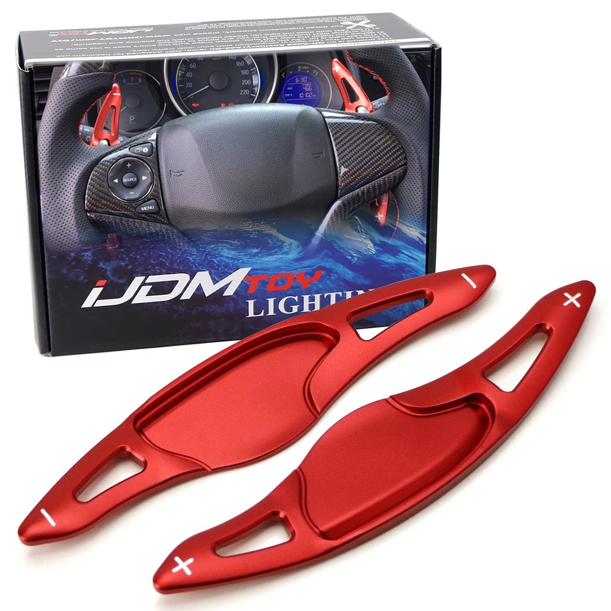 Red CNC Billet Aluminum Large Paddle Shifter Extensions for Honda HR-V Vezel & FIT Jazz - Upgrade Your Driving Experience (Perfect for Racing & Performance Enthusiasts)