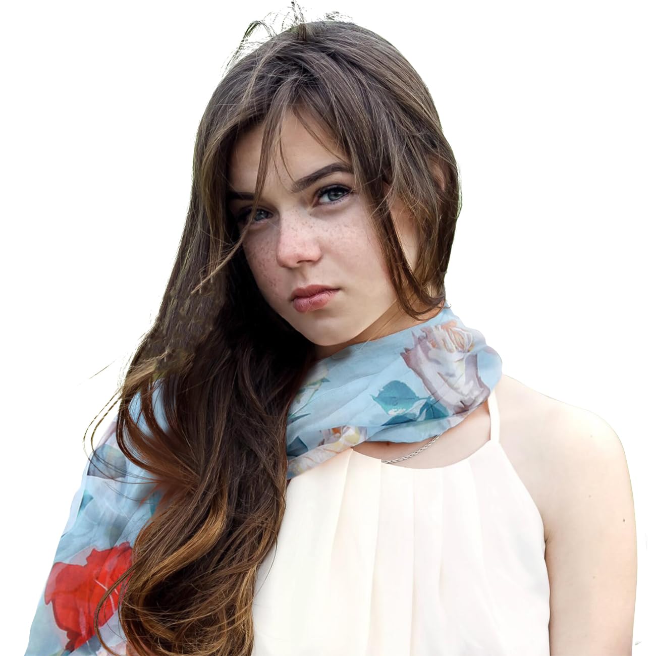 Fairygate Lightweight Chiffon Scarf for Women - Soft Smooth Elegant Shawl Wrap - Perfect for Office, Party & Daily Fashion Accessories (Style 20A52)