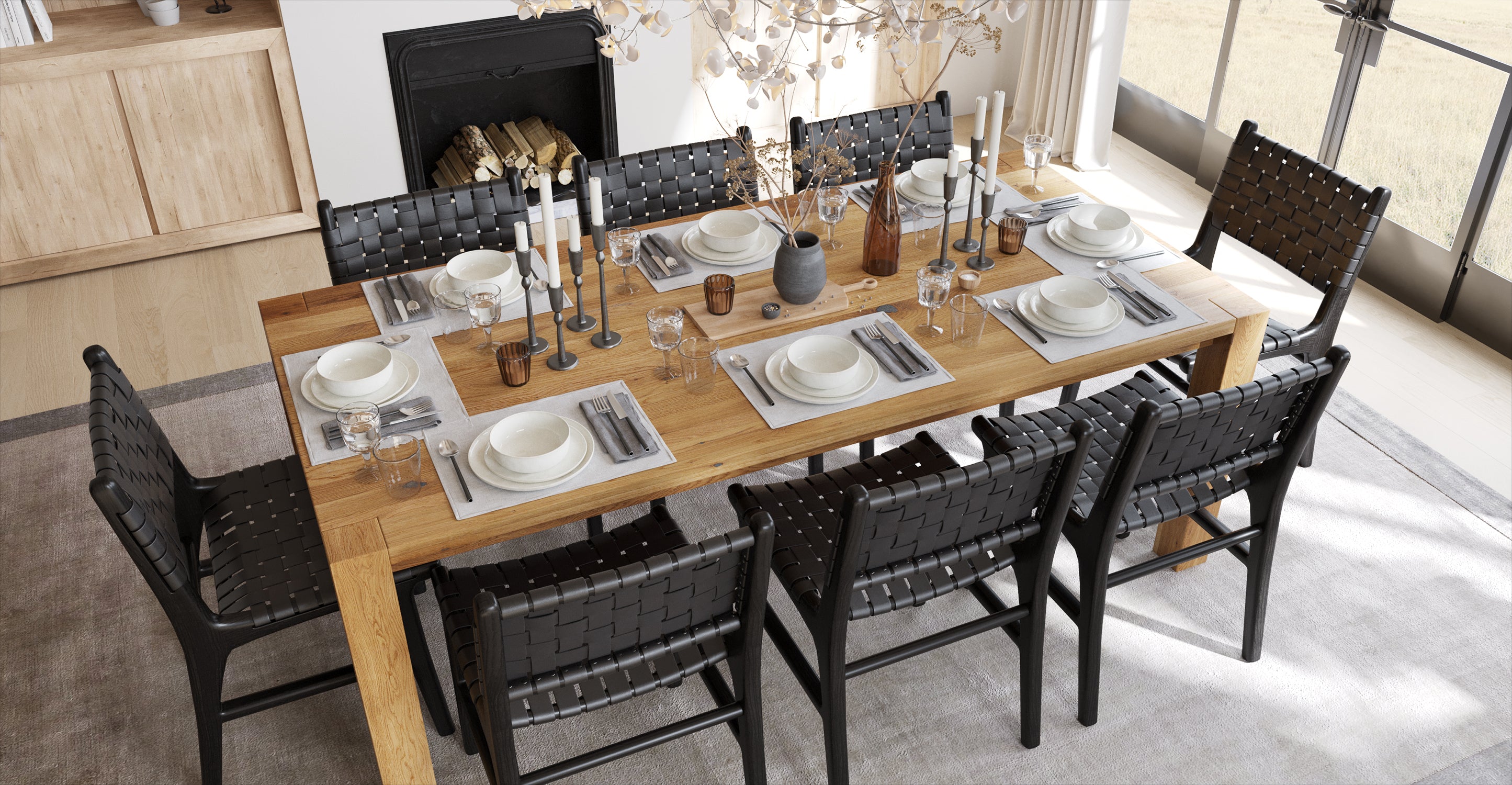 Festa 82-inch Dining Table - Modern Large Kitchen Table for Family Gatherings & Dinner Parties | Perfect for Dining Room, Kitchen, or Open Floor Plan Homes