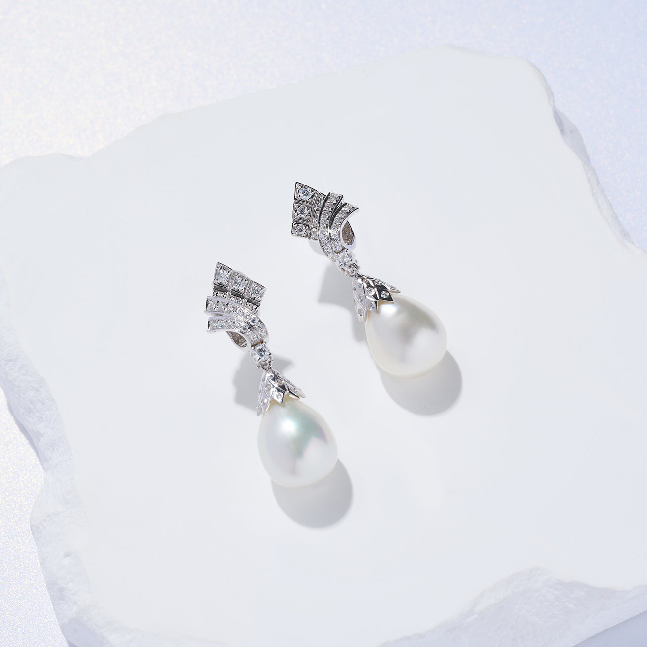 18K Solid Gold Australian White Pearl Earrings - Classic Stud Earrings for Women, Luxury Pearl Jewelry Gift for Her | Perfect for Weddings, Parties & Special Occasions