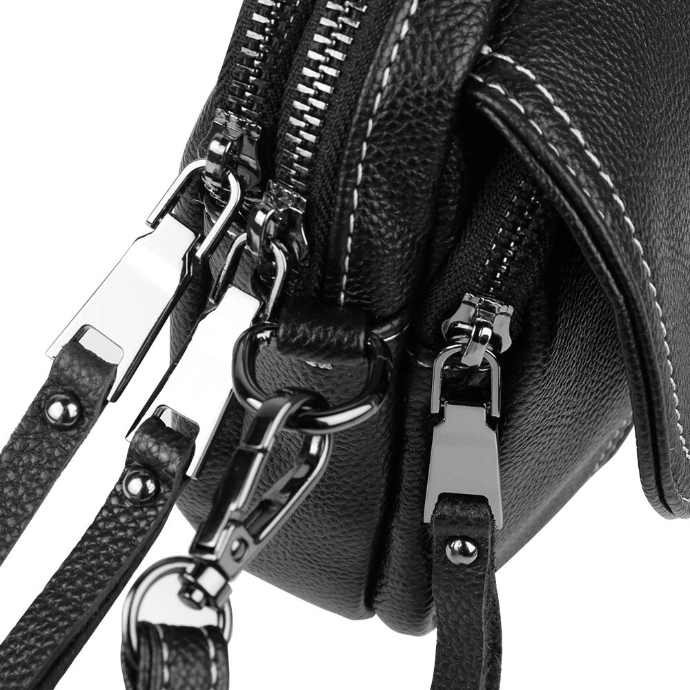 Stylish Women's Cross-Body Bag & Clutch Purse in True Black - Medium Size for Everyday Use, Date Night & Travel Accessories