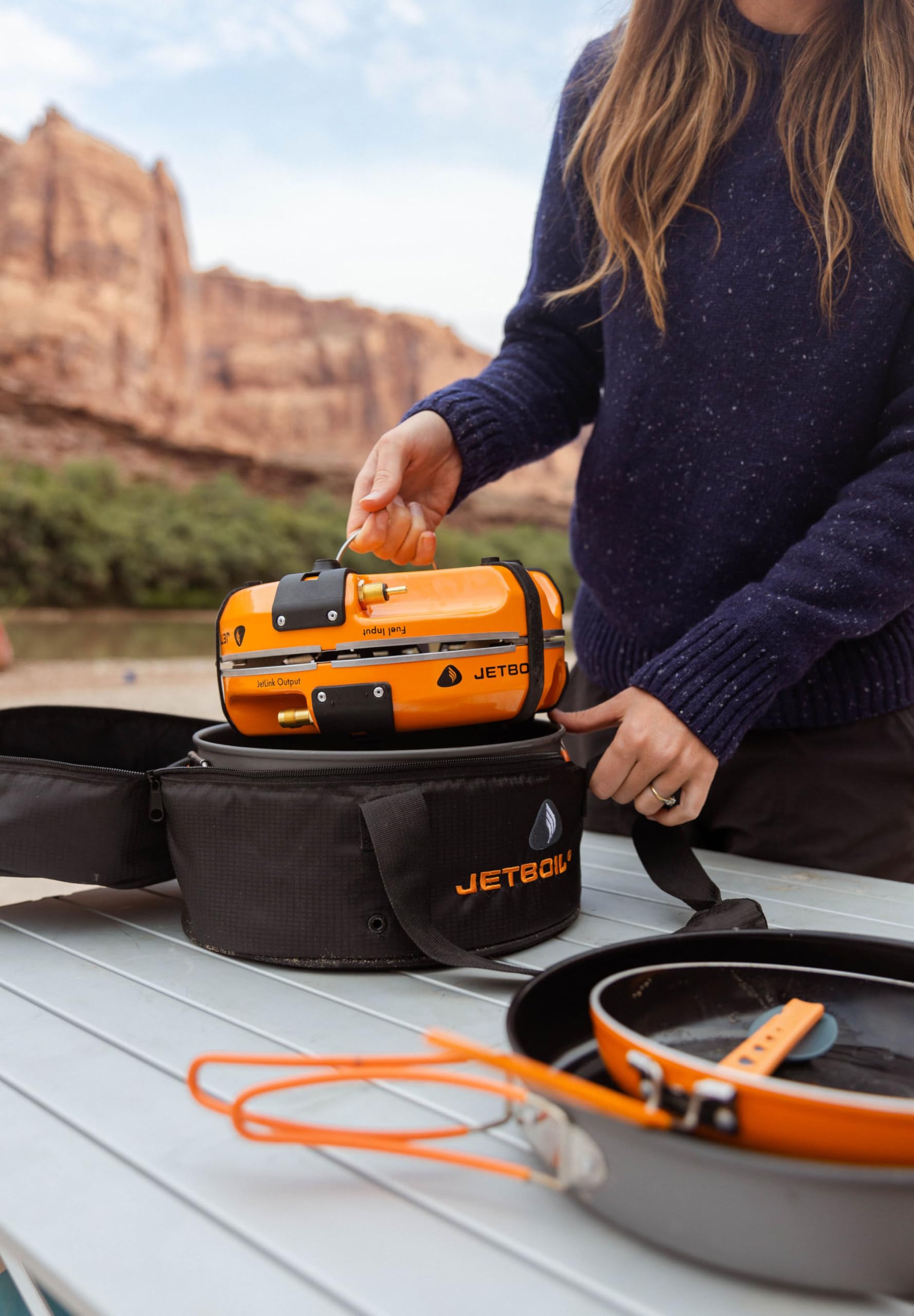 Jetboil Genesis Basecamp Backpacking & Camping Stove Cooking System with Cookware - Portable Outdoor Stove for Backpacking, Hiking & Camping Trips