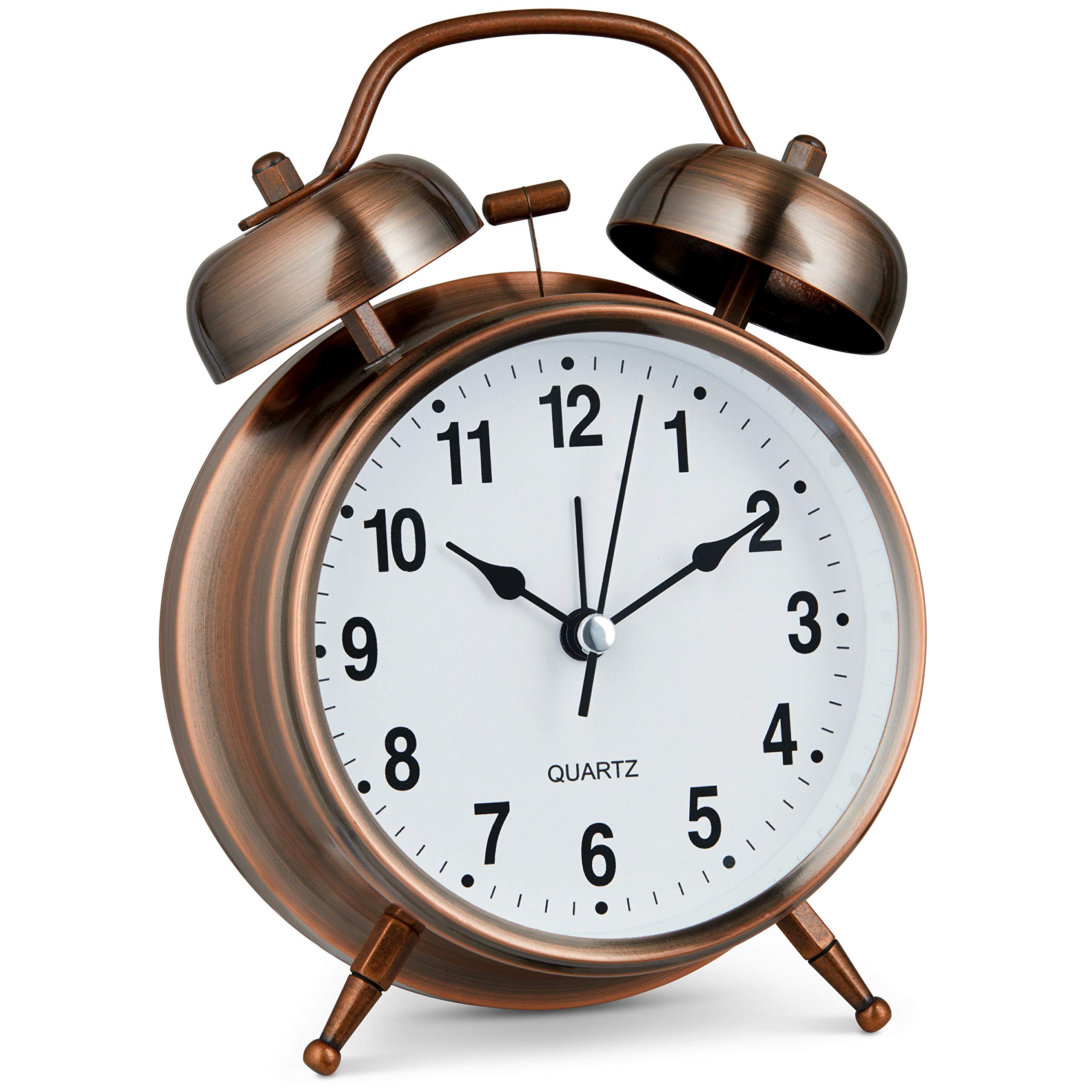 Bernhard Products Retro Copper Metal Analog Alarm Clock - 4