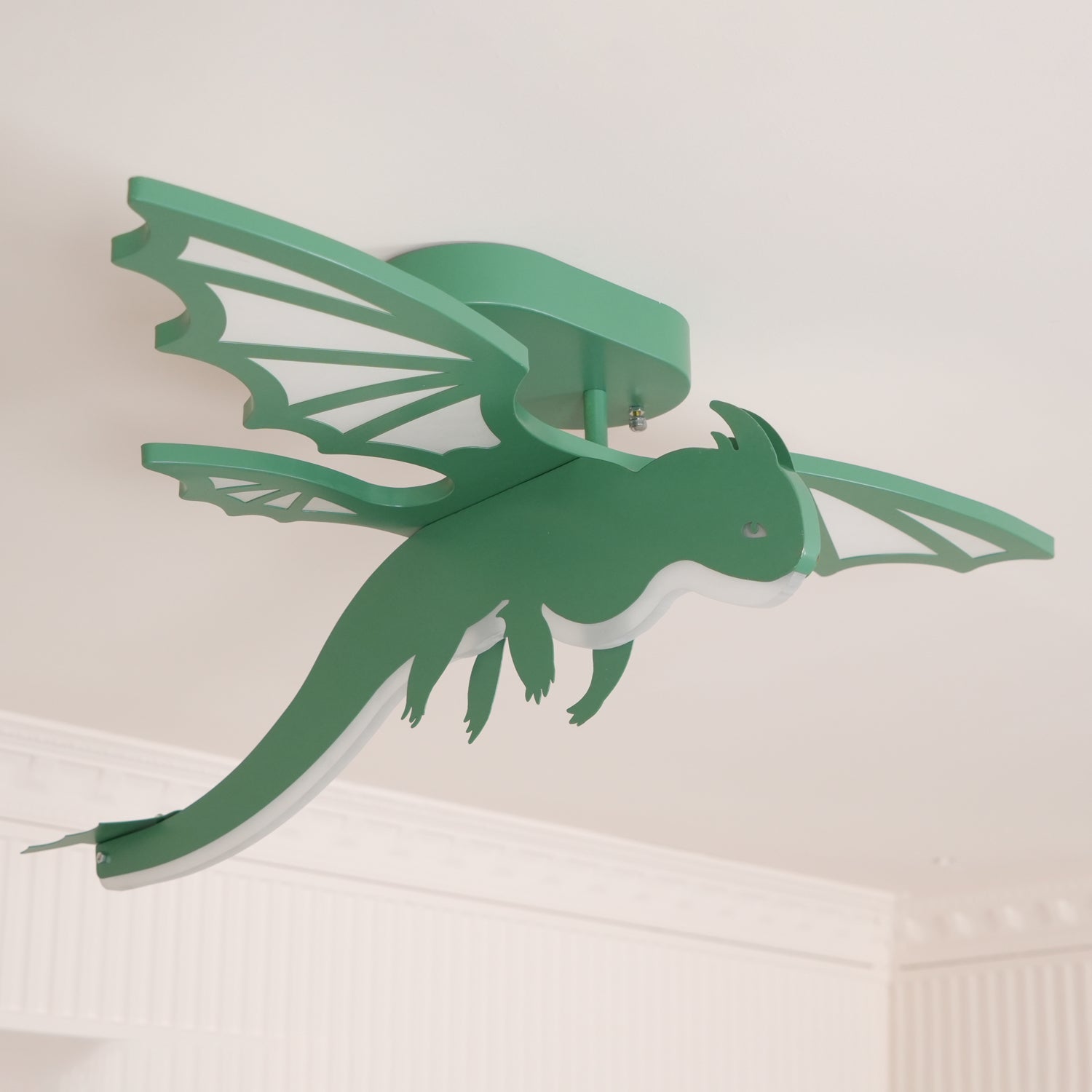 Green Dinosaur Ceiling Light - Kids Room Decor, Nursery Night Light, Dinosaur Themed Bedroom Lighting for Boys & Girls - Perfect for Bedrooms, Playrooms & Themed Parties