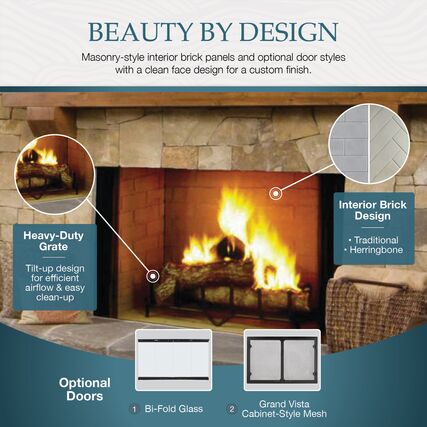 Majestic Biltmore 42-Inch Wood Burning Fireplace Insert - SB80 Model | Classic Home Heating Solution for Living Rooms & Cabins