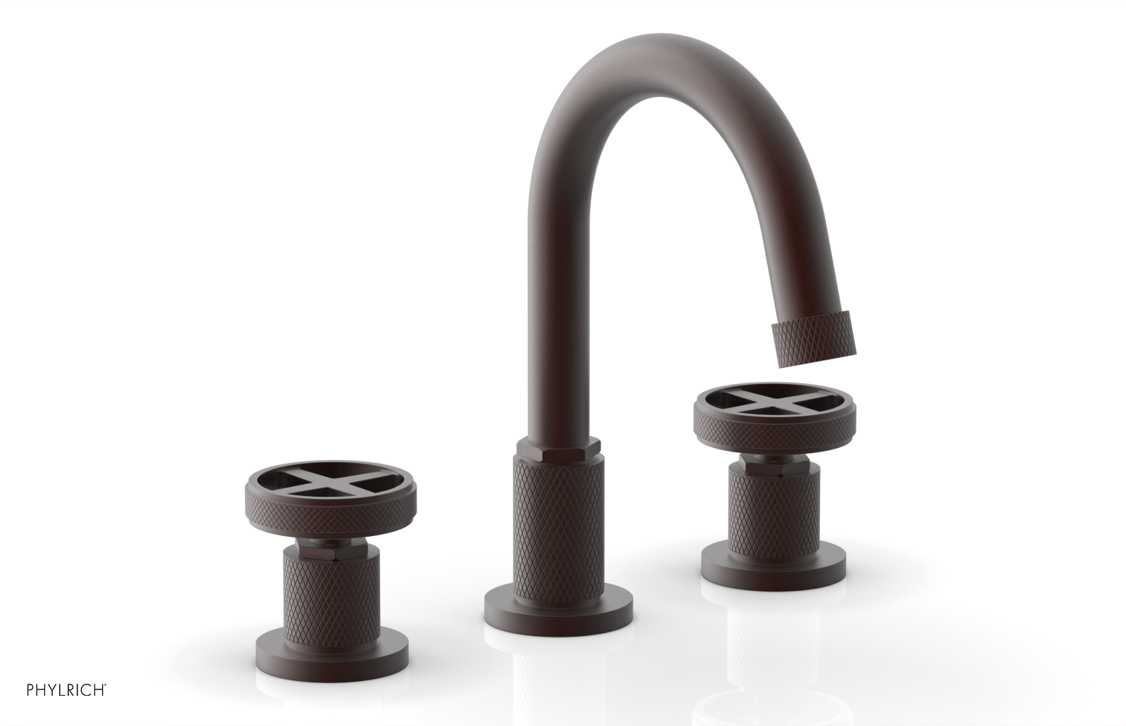 DUSTRIE Widespread Bathroom Faucet - Cross Handle Design with Knurled Grip (Model 371-01) - Perfect for Modern Vanities & Powder Rooms