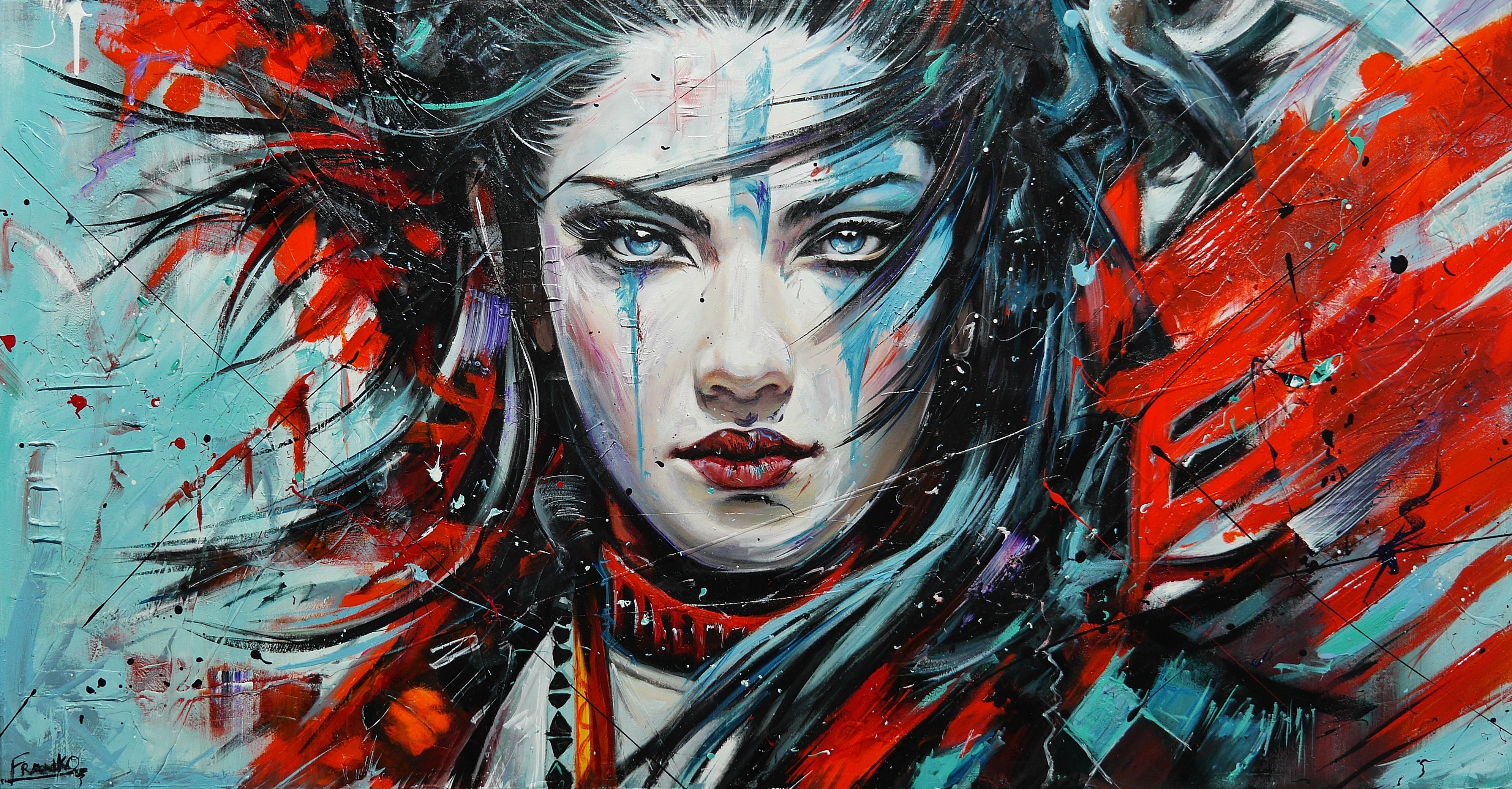 Brave and Beautiful Abstract Realism Textured Framed Painting - 190cm x 100cm - Mahou Sourcery Artwork - Perfect for Living Room, Bedroom or Office Wall Decor