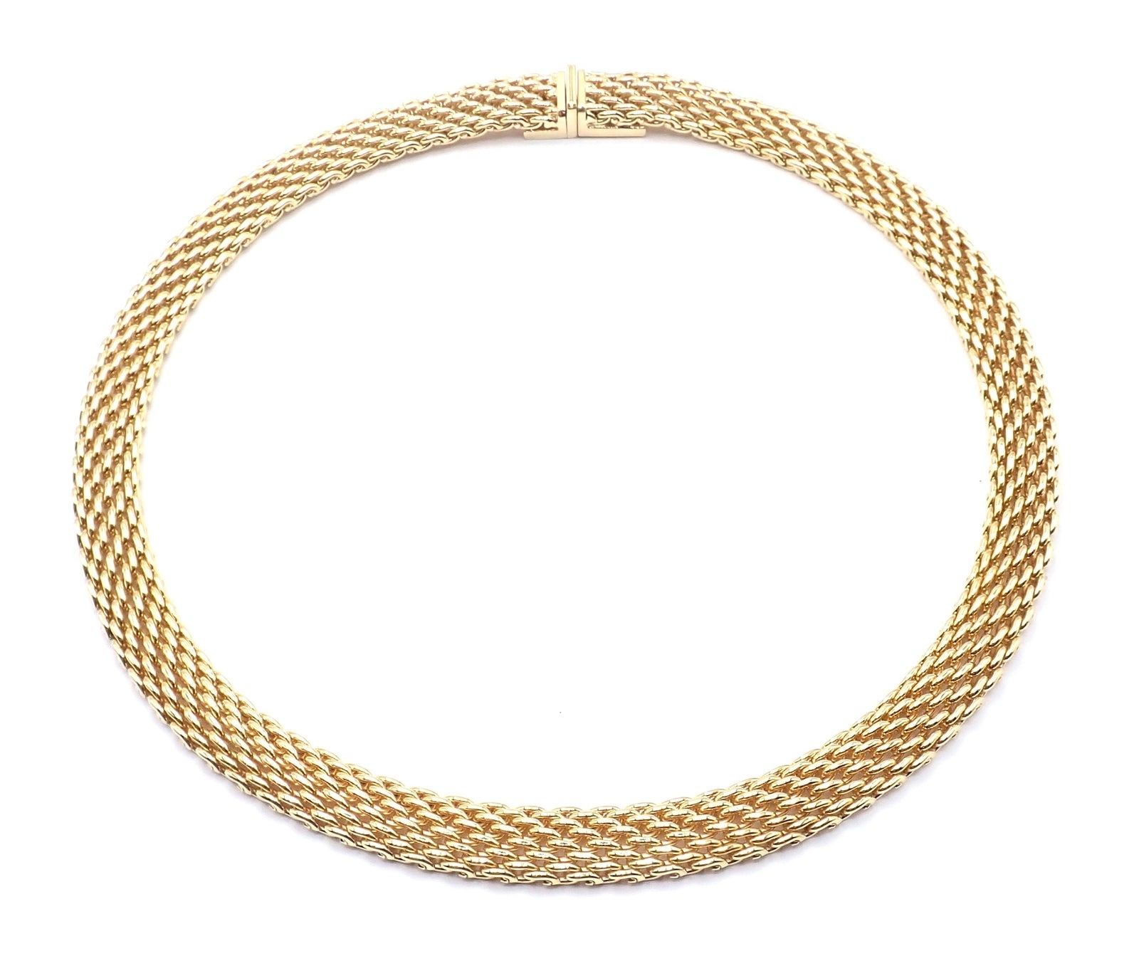 Authentic Tiffany & Co 18K Yellow Gold Somerset Mesh Heavy Necklace 89.3g | Luxury Jewelry for Women, Perfect for Weddings, Anniversaries & Special Occasions