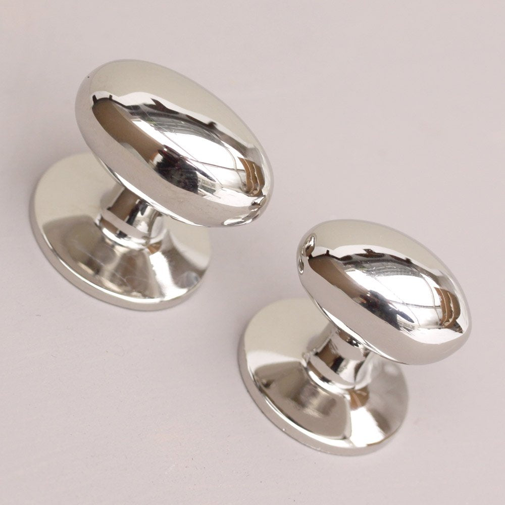 Polished Nickel Oval Cabinet Knob - Elegant Hardware for Kitchen & Bathroom Cabinets - Perfect for Modern Home Decor & Furniture Upgrade
