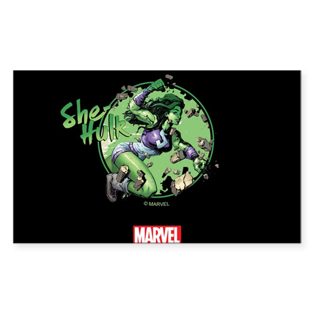 She Hulk Punching Tumbler Sticker - Durable Rectangle Bumper Sticker for Cars, Laptops & Water Bottles - Perfect for Marvel Fans, DIY Decoration & Personalizing Belongings
