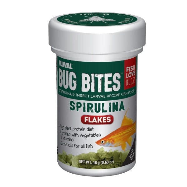 Fluval Bug Bites Spirulina Flakes - High Protein Tropical Fish Food for Betta, Goldfish & Cichlids | Perfect for Daily Feeding & Enhancing Fish Color