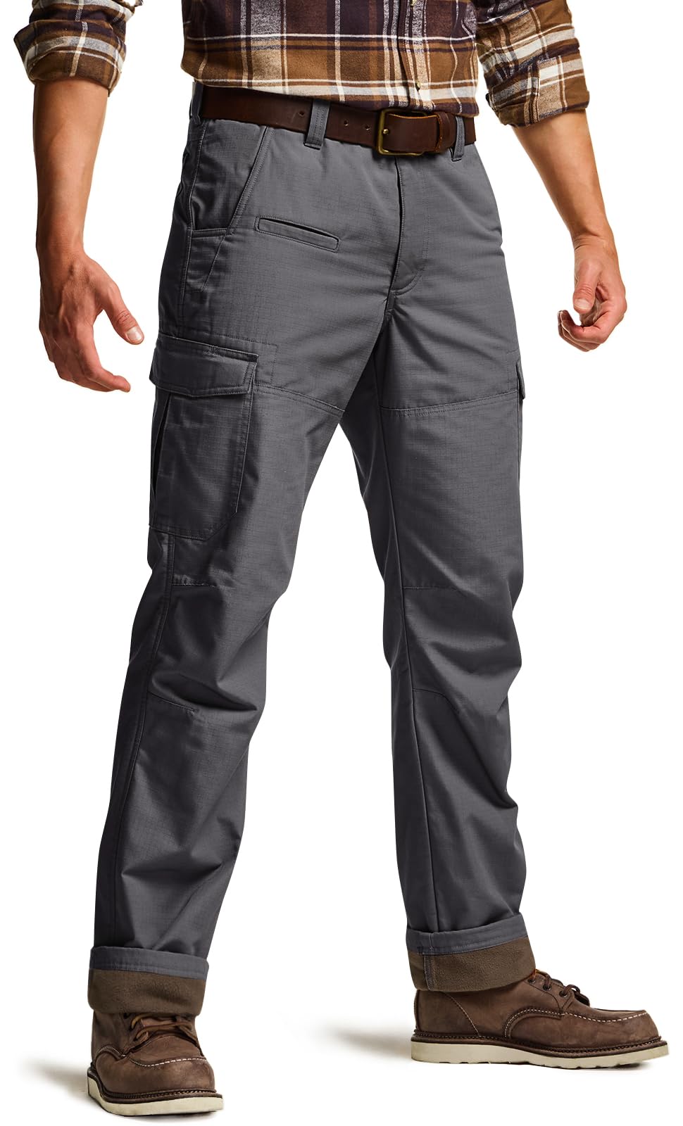 CQR Men's Winter Tactical Pants - Fleece Lined Thermal Hiking & Work Pants for Outdoor Activities, Snow Skiing & Cold Weather Adventures | Durable Cargo Pants for Hunting, Camping & Winter Sports