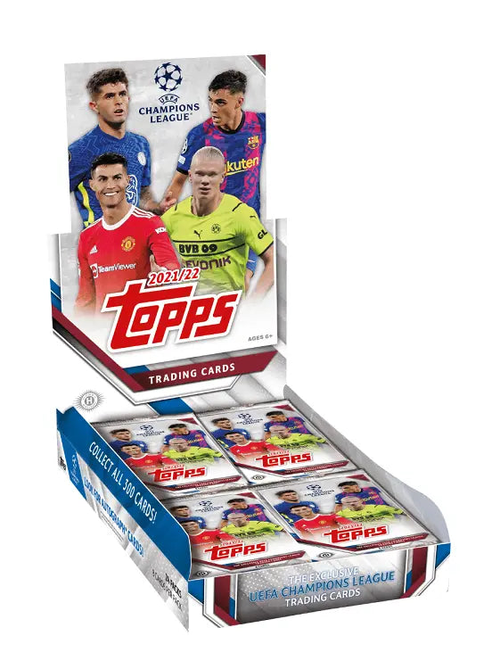 2021-22 Topps UEFA Champions League Soccer Hobby Box - 24 Packs with Exclusive Player Cards - Perfect for Soccer Collectors and Fantasy League Fans