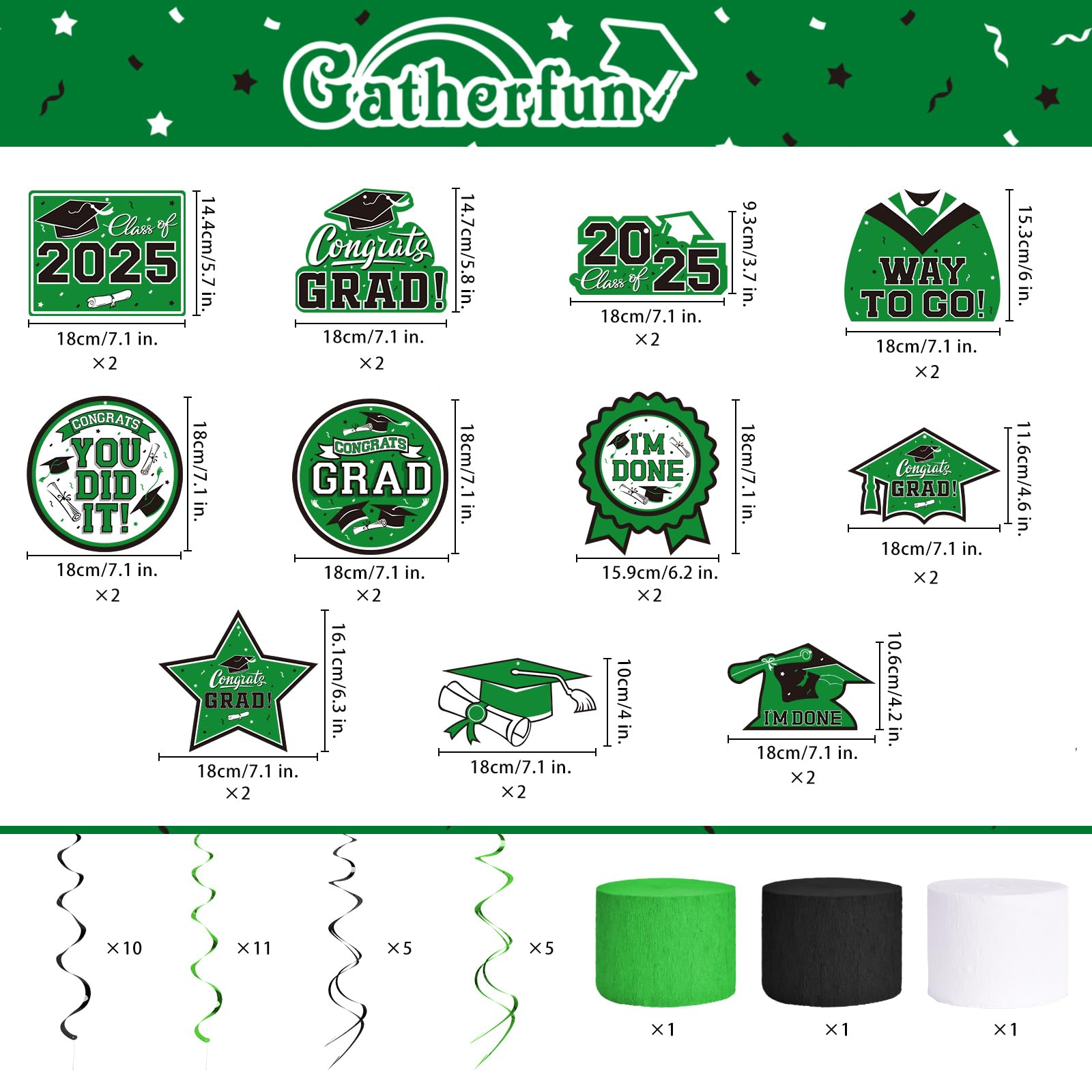 2025 Graduation Decorations Set - Banner, Backdrop & Balloons for School Celebrations