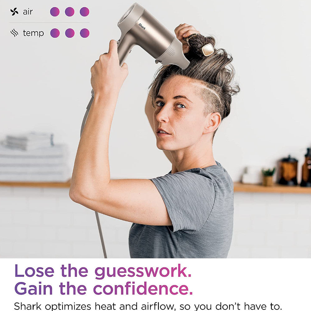 SHARK HyperAIR Fast Drying Hair Dryer with IQ 2-in-1 Concentrator - Professional Blow Dryer for Salon-Quality Results at Home - Perfect for Daily Styling & Quick Drying - HD102C