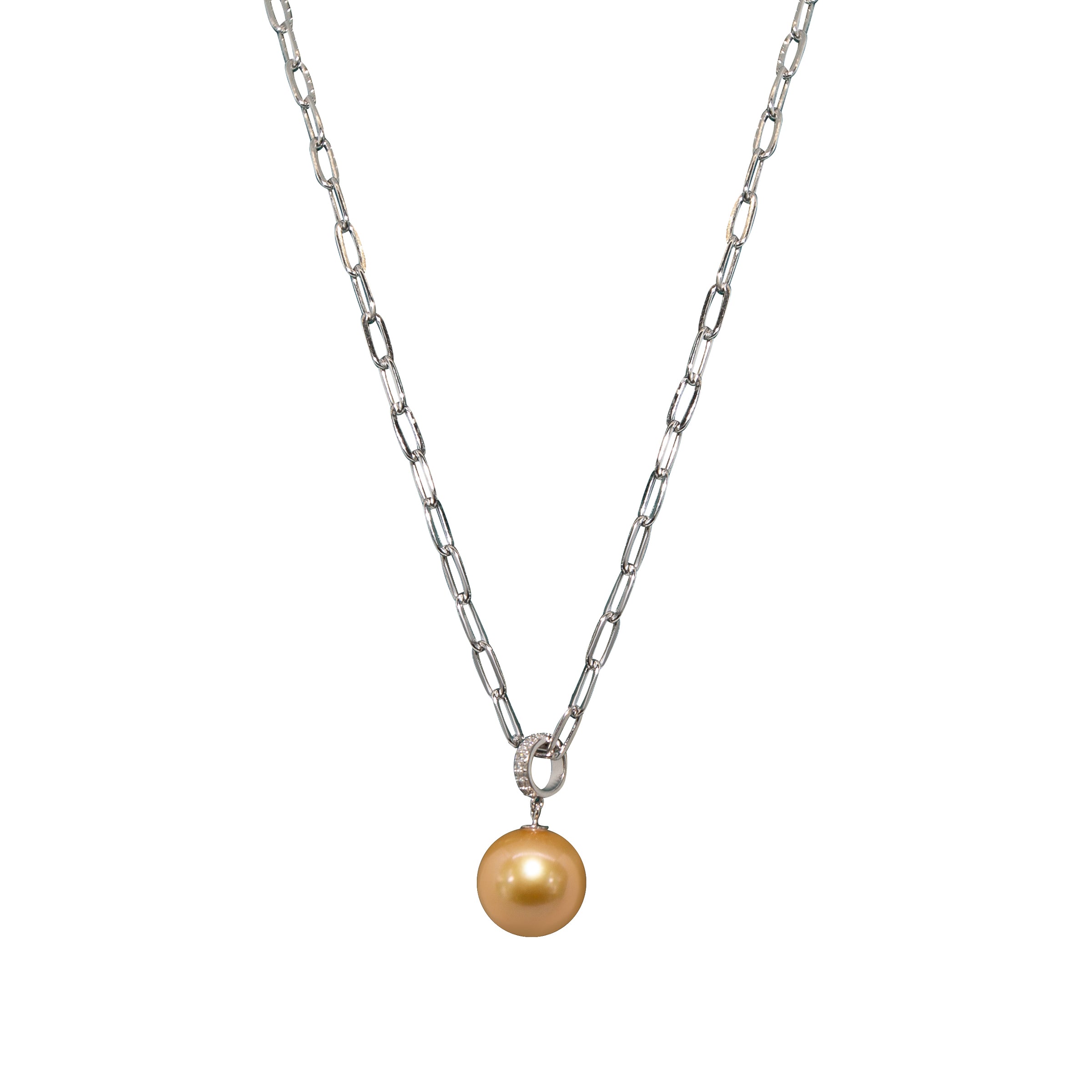 Elegant Gold Pearl Chain Necklace with Luminance - Perfect for Weddings, Parties & Special Occasions