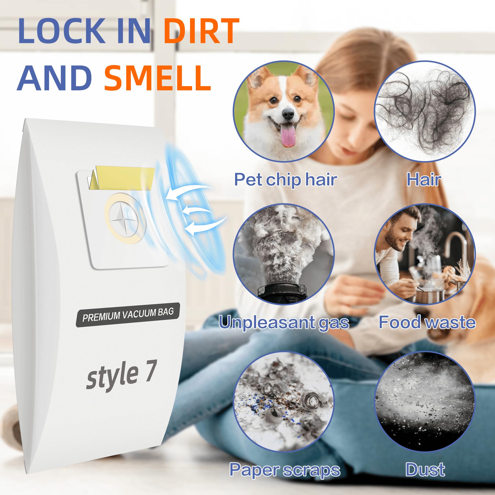20 Pack Style 7 Vacuum Bags for Bissell Upright Vacuum Cleaners - Compatible with Models 32120, 1739, 71Y7, 3545, 3550, 3554 - Perfect for Home Cleaning, Pet Hair Removal & Allergen Control