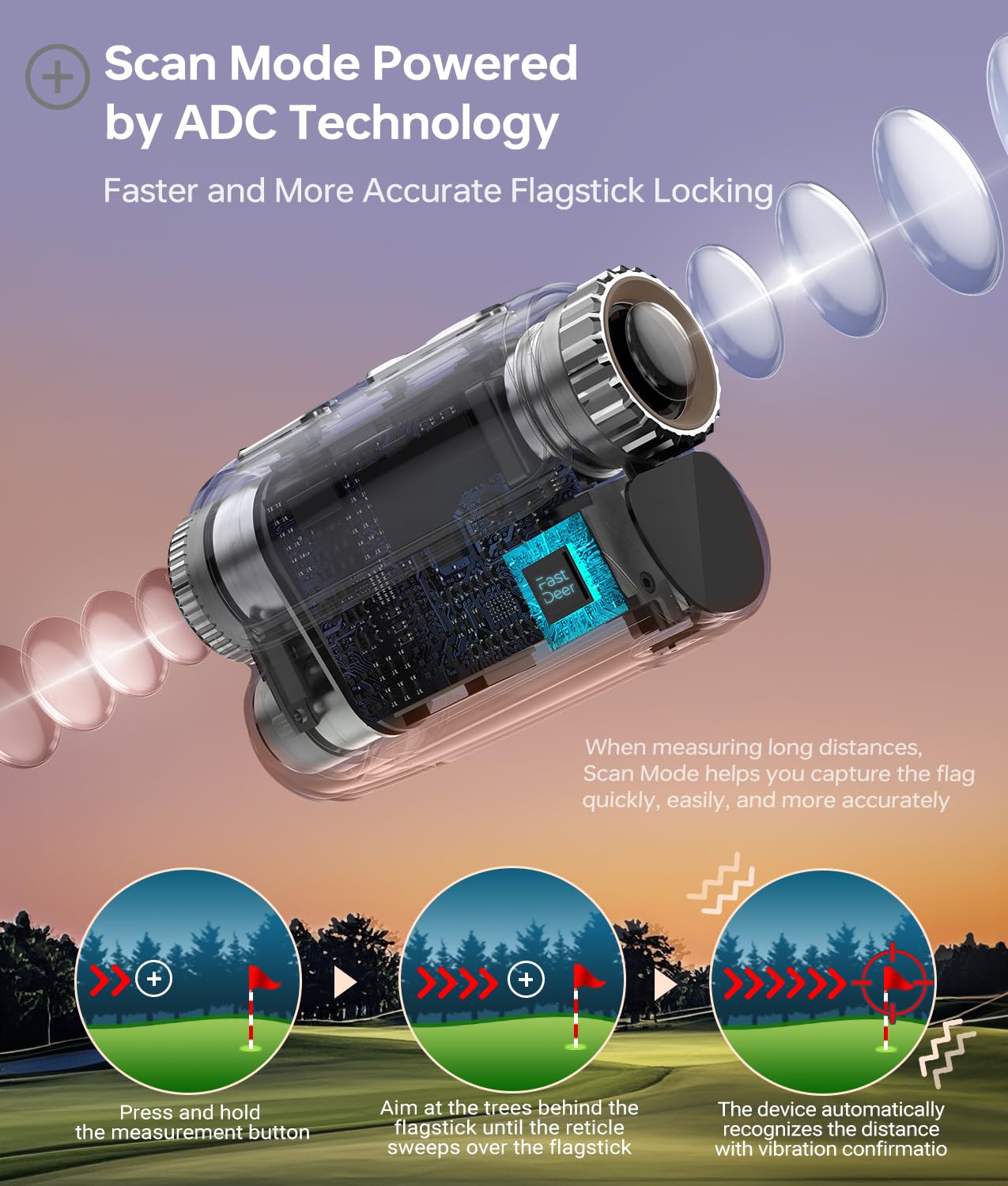 Premium Laser Golf Rangefinder with Slope - High Precision Flag Lock & Vibration, Triangulation Mode, UV & Rain Protection - Perfect Golf Gift for Men (Ideal for Course Play, Tournament Practice & Outdoor Golfing)