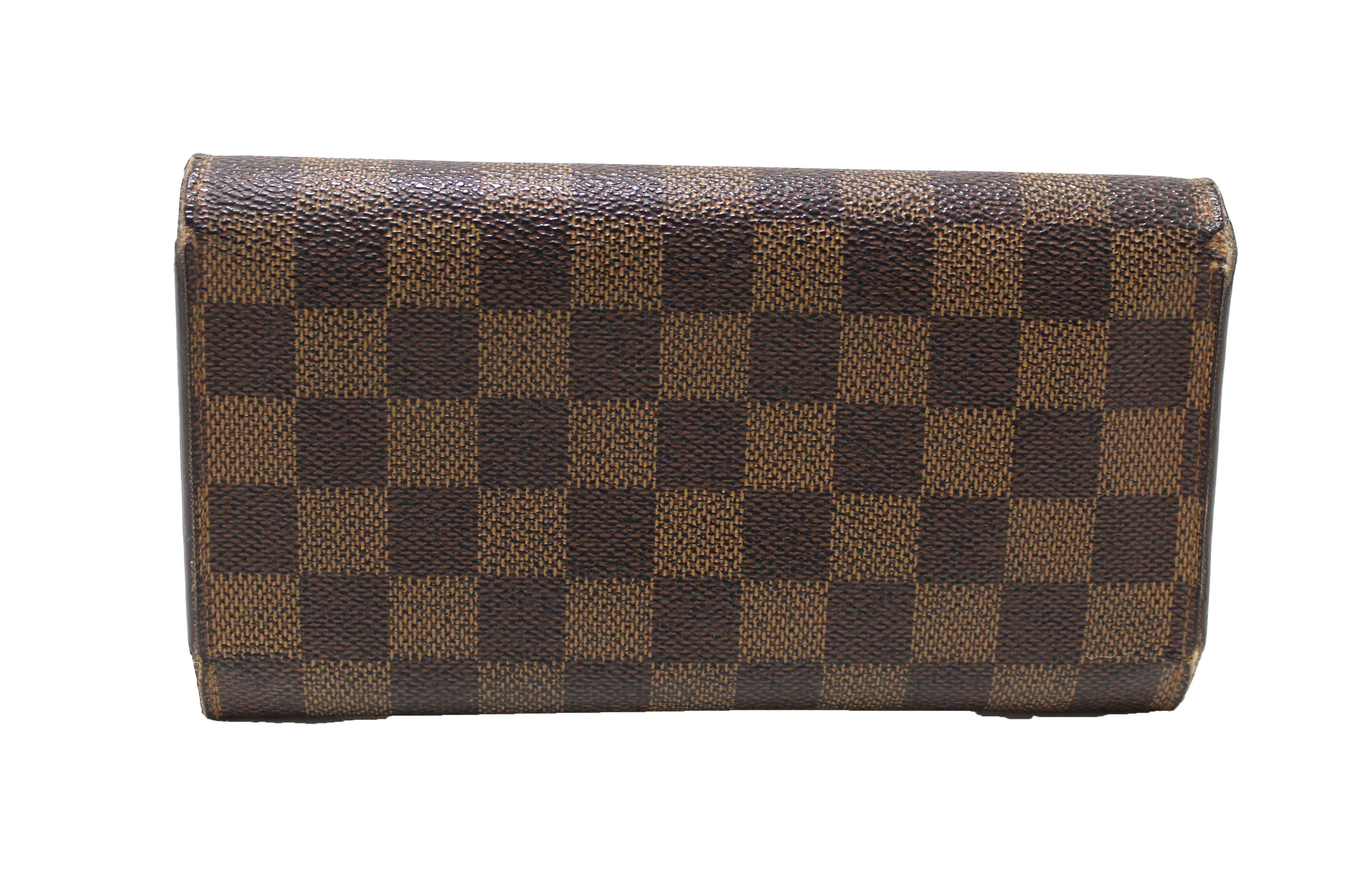Authentic Louis Vuitton Damier Ebene Canvas PTI Long Wallet for Women - Luxury Bifold Zip Around Wallet with Multiple Card Slots - Perfect for Everyday Use, Travel & Gift Giving
