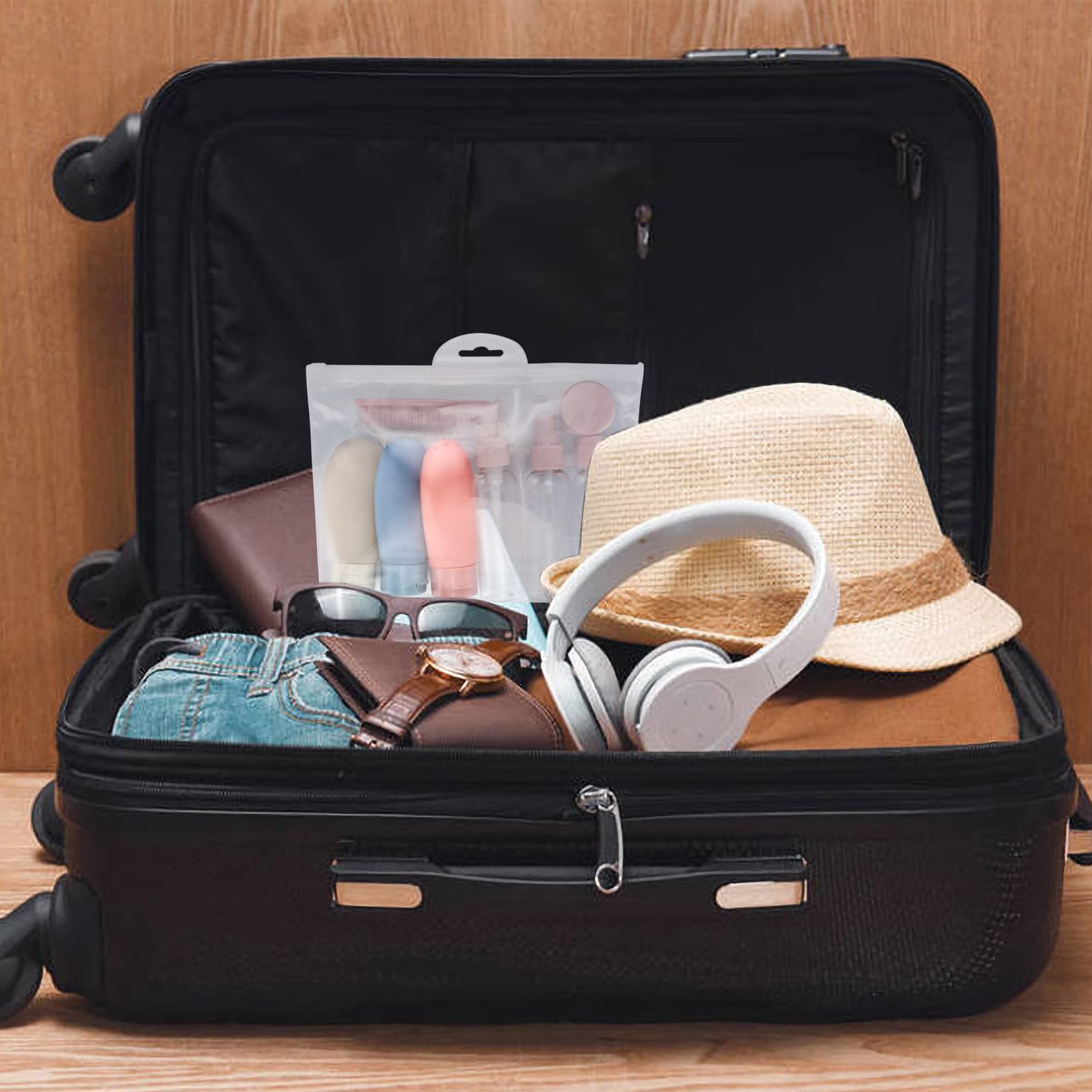 Yibaijia 12-Piece Travel Bottles Set - 60ML Leak-Proof Refillable Squeeze Bottles for Toiletries, Shampoo & Conditioner | TSA Approved for Air Travel, Perfect for Vacations & Gym Essentials
