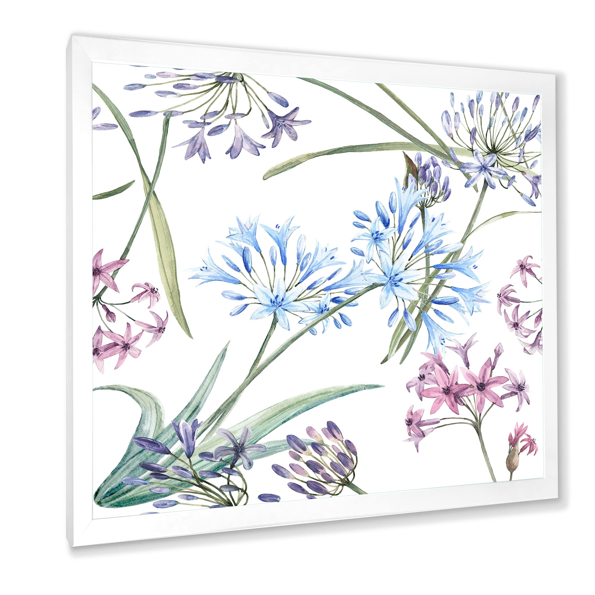 DesignQ Vibrant Summer Wildflowers II Framed Wall Art - Traditional Floral Canvas Painting for Living Room, Bedroom & Office Decor