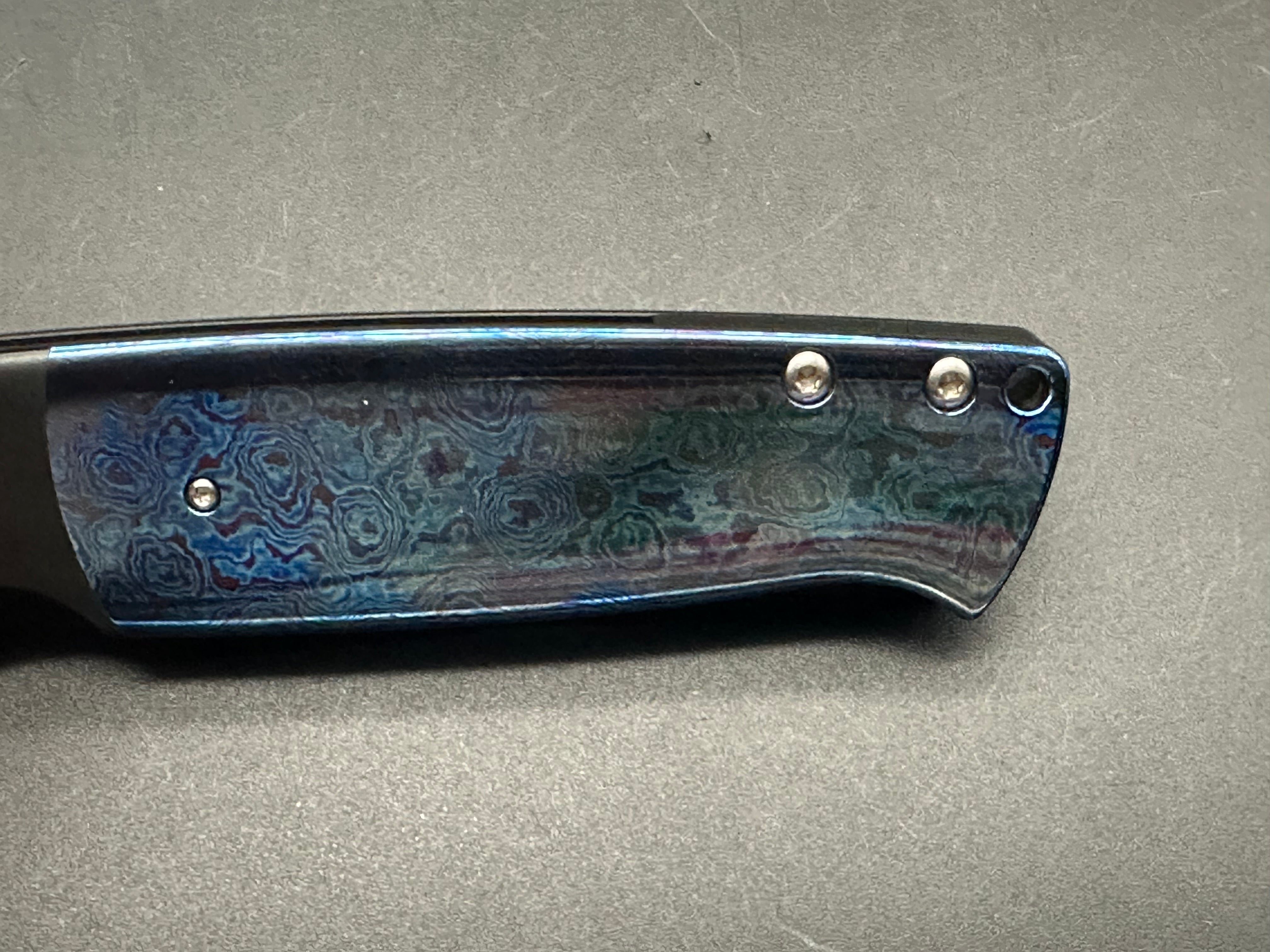 KANSEPT SHIKARI Folding Knife - Black Titanium & Timascus Handle, 20CV Steel Plain Edge (Model K1027A5) | EDC, Outdoor Survival, Camping & Everyday Carry