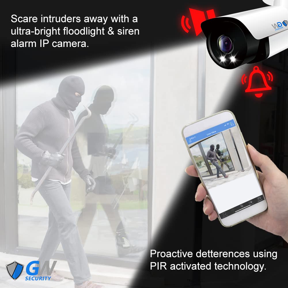 GW Security 16 Channel 12MP NVR H.265+ 4K Full-Color Night Vision Security Camera System with 16 UltraHD 8MP IP PoE Outdoor Cameras | Two-Way Audio, Smart AI Human & Vehicle Detection | Ideal for Home Security, Business Surveillance & Property Protection
