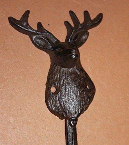 Deer Head Coat Rack - 5 Pack Wall Mounted Hooks for Hunting Lodge, Cabin & Western Home Decor - Perfect for Hanging Hats, Jackets & Gear in Game Rooms, Man Caves & Entryways