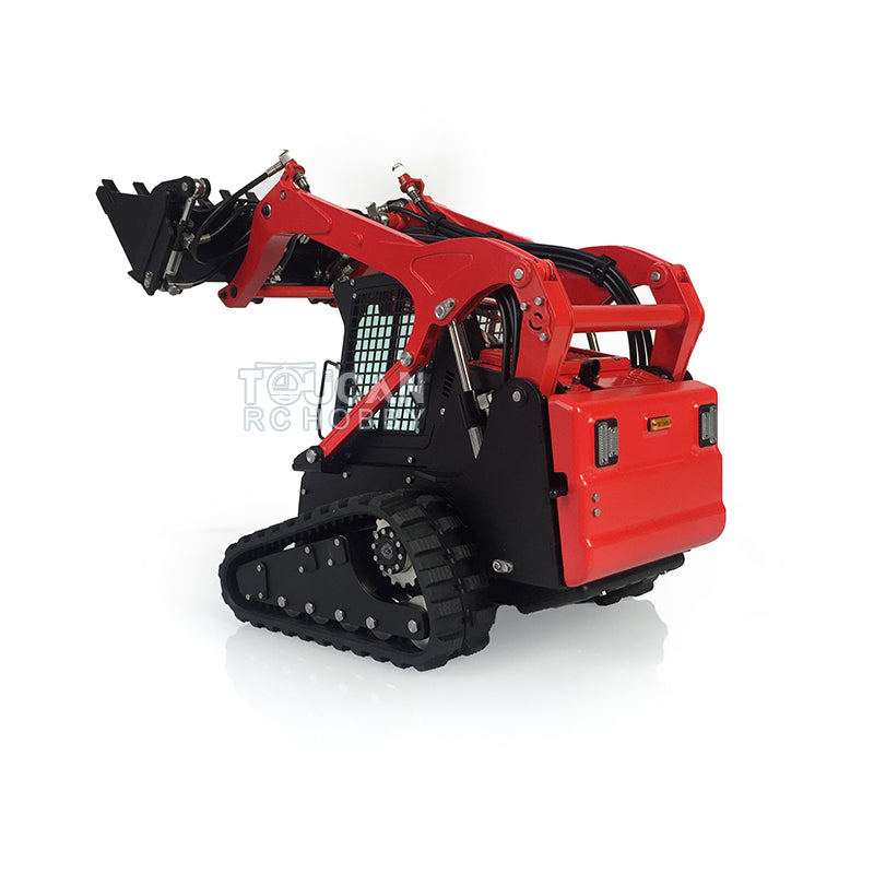 Customized LESU 1:14 Scale RC Hydraulic Aoue LT5 Tracked Skid Steer Loader - Metal RTR Model with Fork, Bucket, Sieve Bucket, Gripper Clamp & Trailer Upgrade Parts - Perfect for Construction Simulation, RC Hobbyists & Collectors