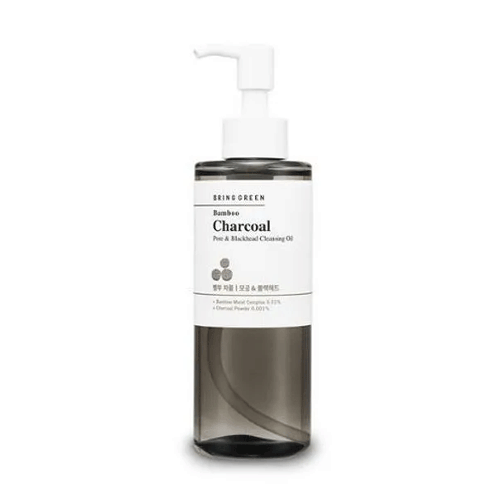 BRING GREEN Bamboo Charcoal Pore & Blackhead Cleansing Oil 200ml - Deep Cleansing Facial Oil for Acne Prone Skin, Blackhead Remover & Makeup Remover - Perfect for Daily Skincare & Deep Pore Cleansing Routine