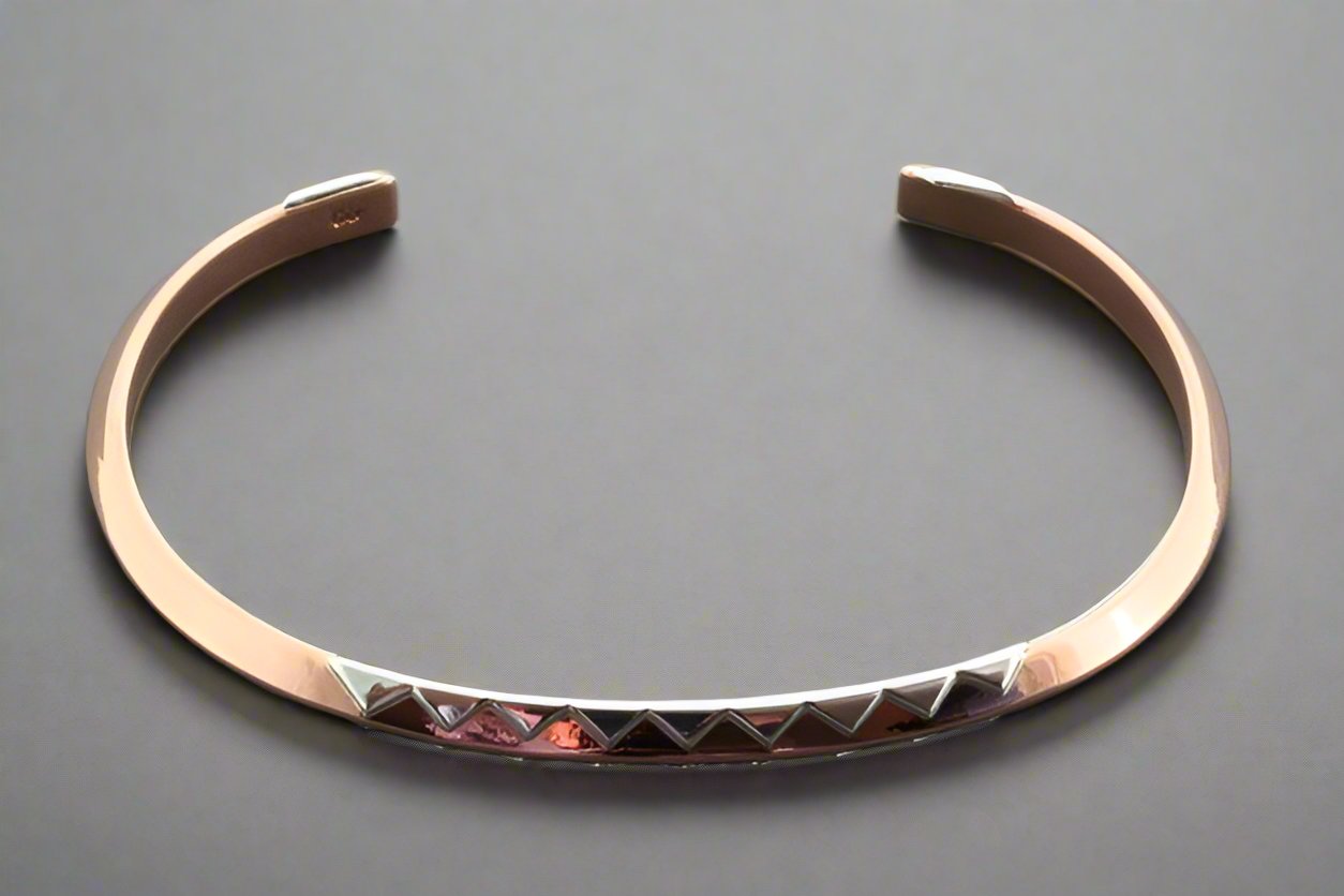 Sterling Silver Copper Alligator Cuff Bracelet - Elegant Statement Jewelry for Women, Perfect for Parties, Weddings & Everyday Wear