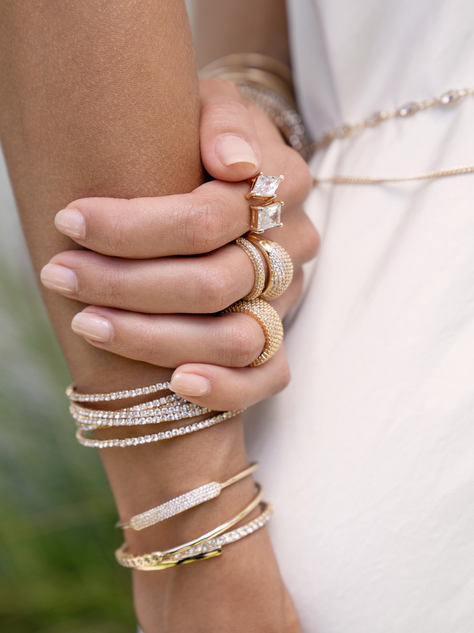 Elegant Crystal Strand Cuff Bracelet for Women - Sparkling Fashion Jewelry for Parties, Weddings & Special Occasions