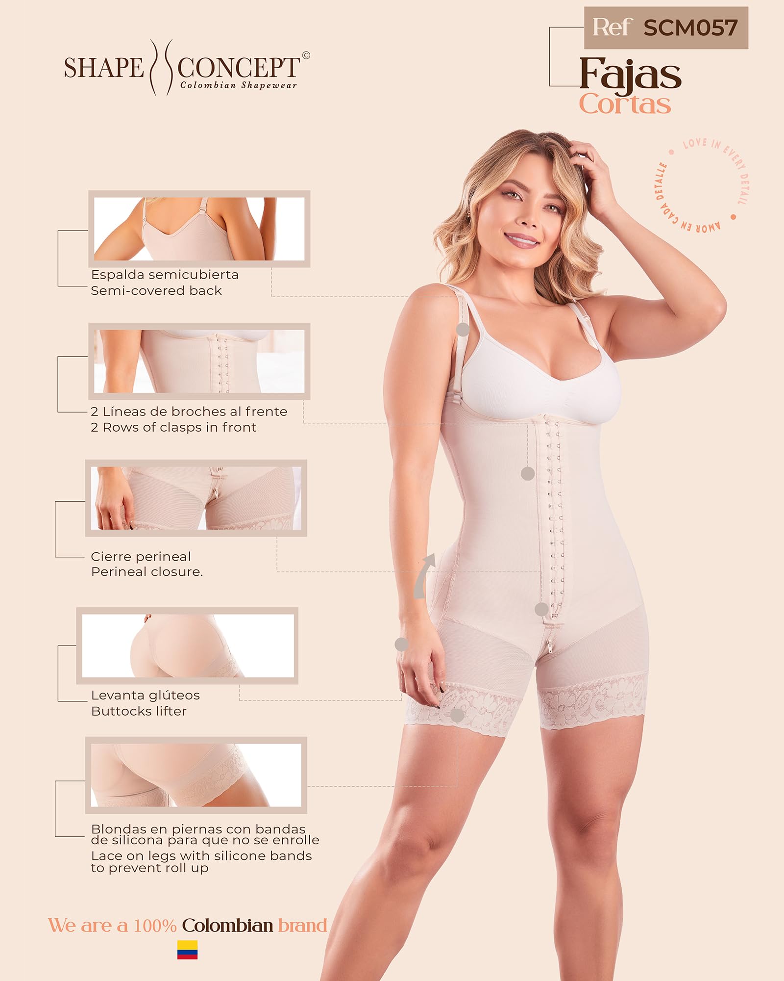 Shape Concept Colombian Shapewear - Post-Surgery Compression Garment for Tummy Tuck, Waist Trainer & Body Shaper - Perfect for Recovery After Liposuction, C-Section or BBL Surgery
