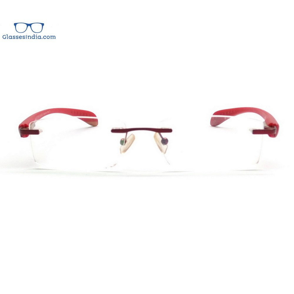 Blue Light Blocking Computer Glasses - Red Rimless PF2257RD for Eye Strain Relief | Gaming, Office Work & Screen Time Protection